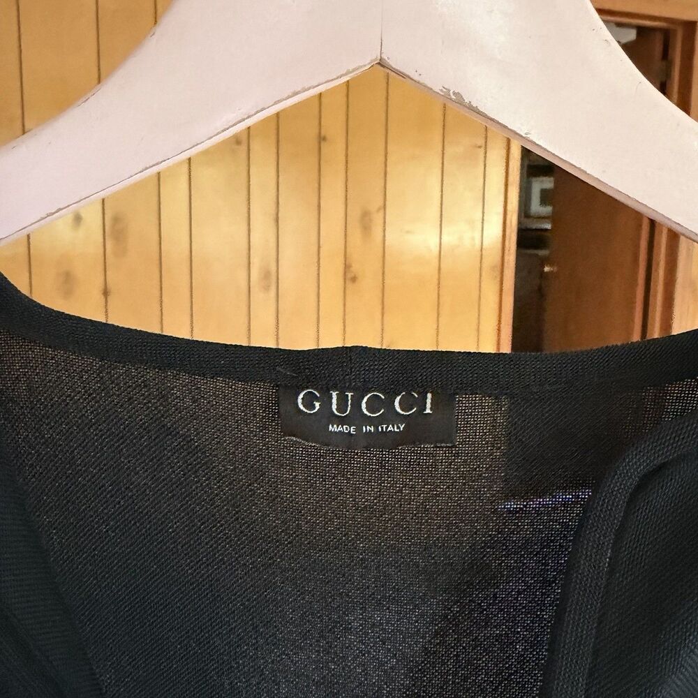 Vintage Gucci by Tom Ford Black Tunic Dress Womens Size 40 - Picture 8 of 16